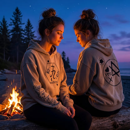 Saturn Stars Embroidered Hoodie - Unisex Vintage Wash Pullover