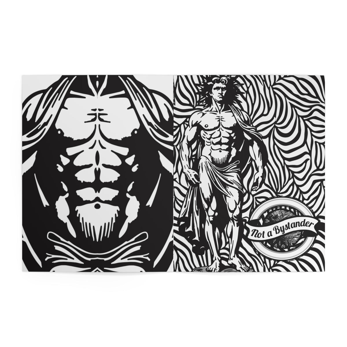 Adult Coloring Book - Space, Male Body and Nature Illustrations, 8.5x11 in
