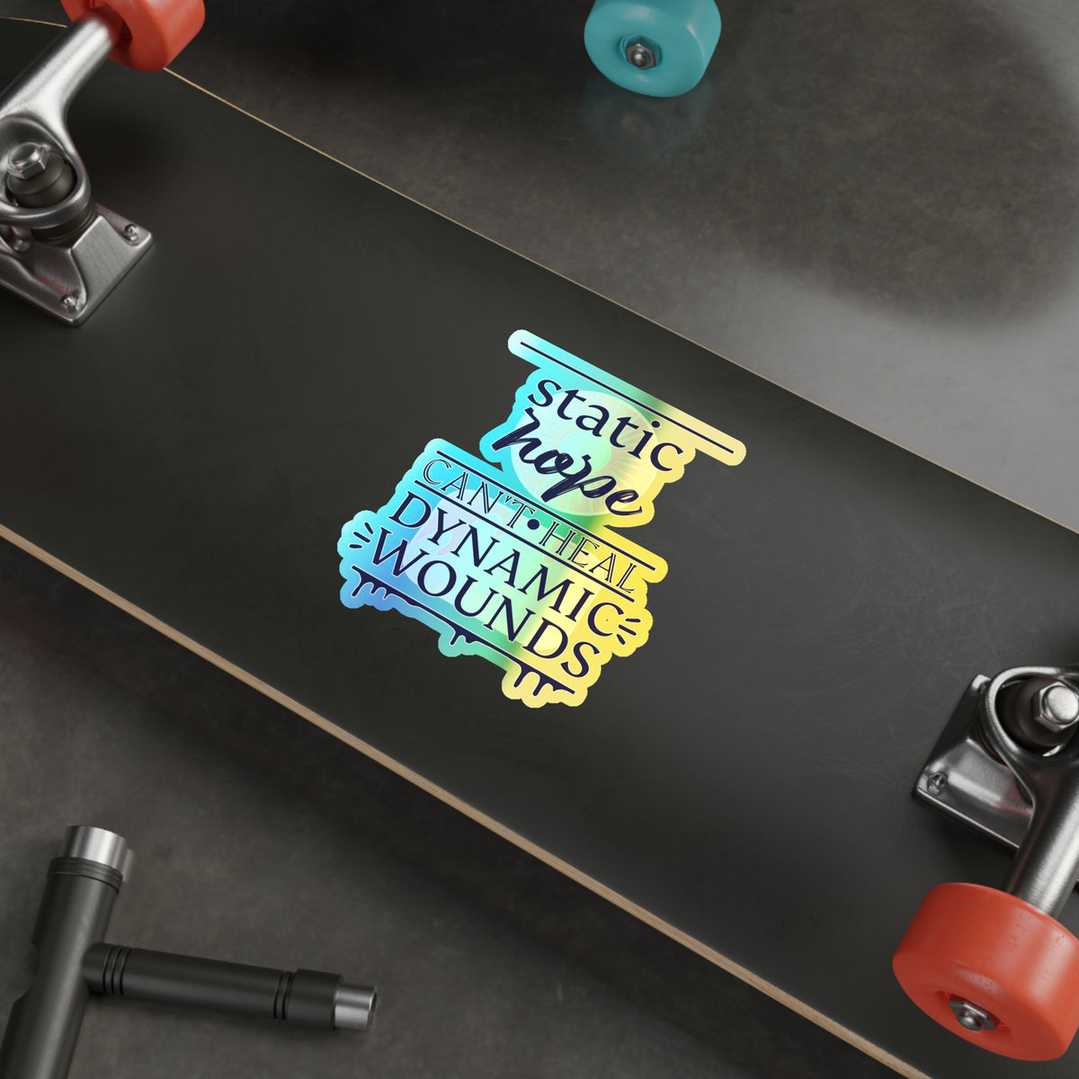 Static Hope Holographic Die-Cut Sticker - Motivational Quote Vinyl Decal