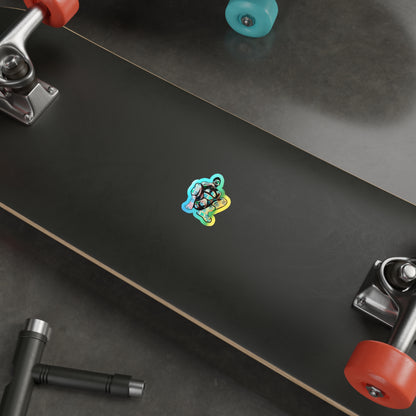 Squat Pose Holographic Die-Cut Sticker - Rainbow Body Positivity Decal