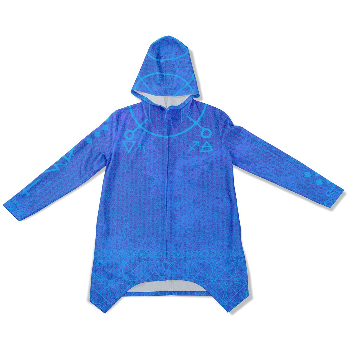 Jupiter Thursday Athletic Hooded Cloak - flat lay front, full detail of the Jovian Vestment all-over print