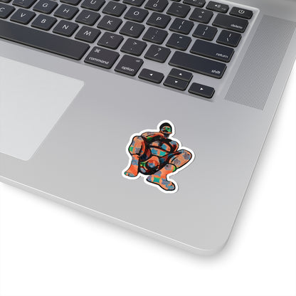 Bold Abstract Figure Kiss-Cut Sticker - Colorful Art Laptop Decal