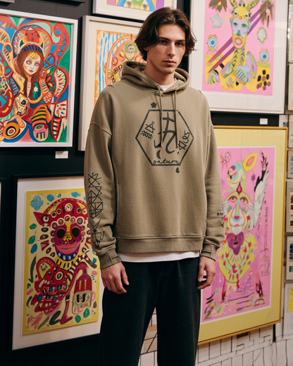Saturn Stars Embroidered Hoodie - Unisex Vintage Wash Pullover
