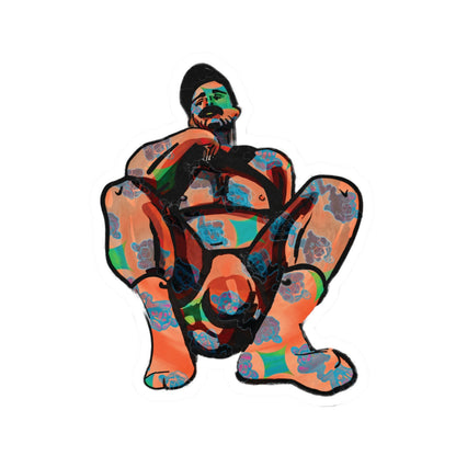Bold Abstract Figure Kiss-Cut Sticker - Colorful Art Laptop Decal