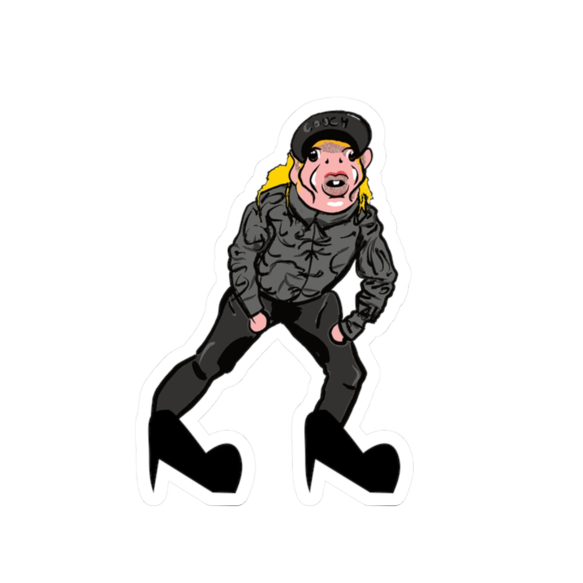 Punky Biker Kiss-Cut Sticker - Funny Character Laptop Decal