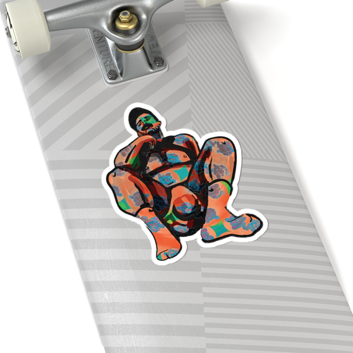Bold Abstract Figure Kiss-Cut Sticker - Colorful Art Laptop Decal