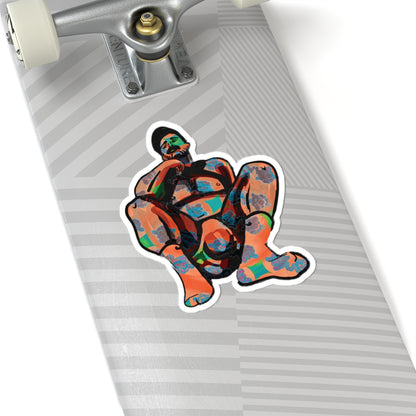 Bold Abstract Figure Kiss-Cut Sticker - Colorful Art Laptop Decal