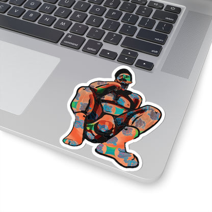 Bold Abstract Figure Kiss-Cut Sticker - Colorful Art Laptop Decal