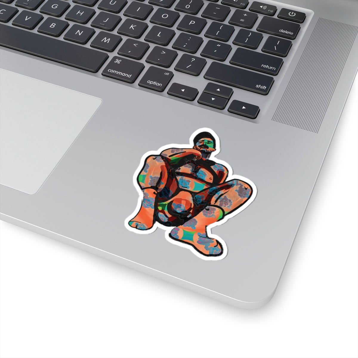 Bold Abstract Figure Kiss-Cut Sticker - Colorful Art Laptop Decal