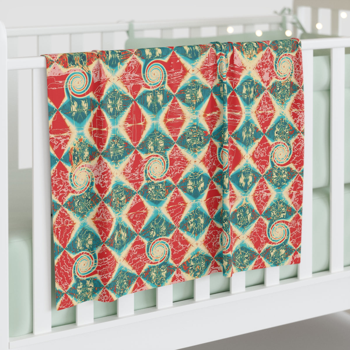 Electric Diamond Swirl Baby Swaddle Blanket - Unisex Newborn Wrap, 30x40 in