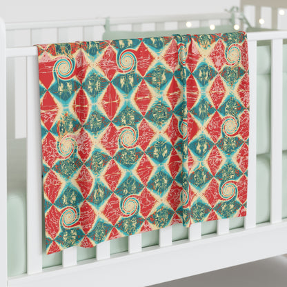 Electric Diamond Swirl Baby Swaddle Blanket - Unisex Newborn Wrap, 30x40 in