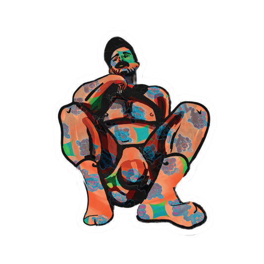 Bold Abstract Figure Kiss-Cut Sticker - Colorful Art Laptop Decal
