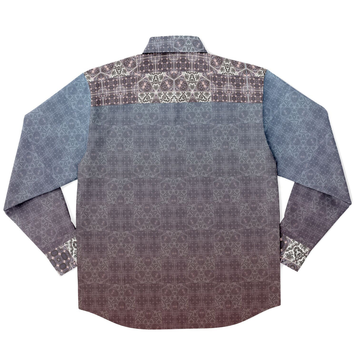 Ombre Long Sleeve Button-Down Shirt - Printed, Unisex