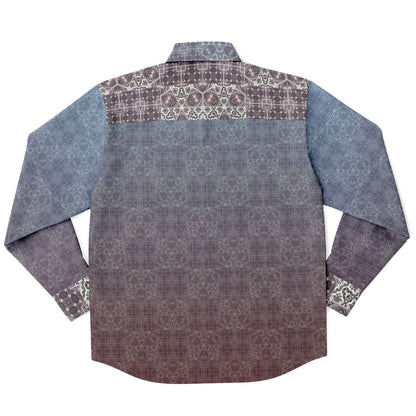 Ombre Long Sleeve Button-Down Shirt - Printed, Unisex