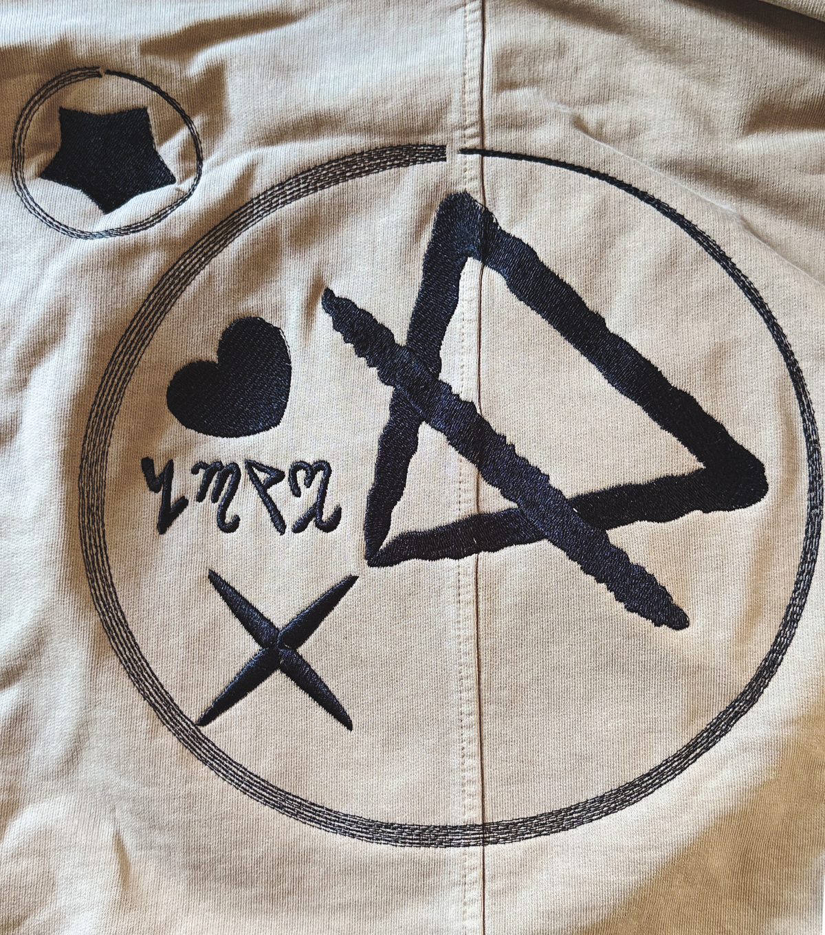 Saturn Stars Embroidered Hoodie - Unisex Vintage Wash Pullover