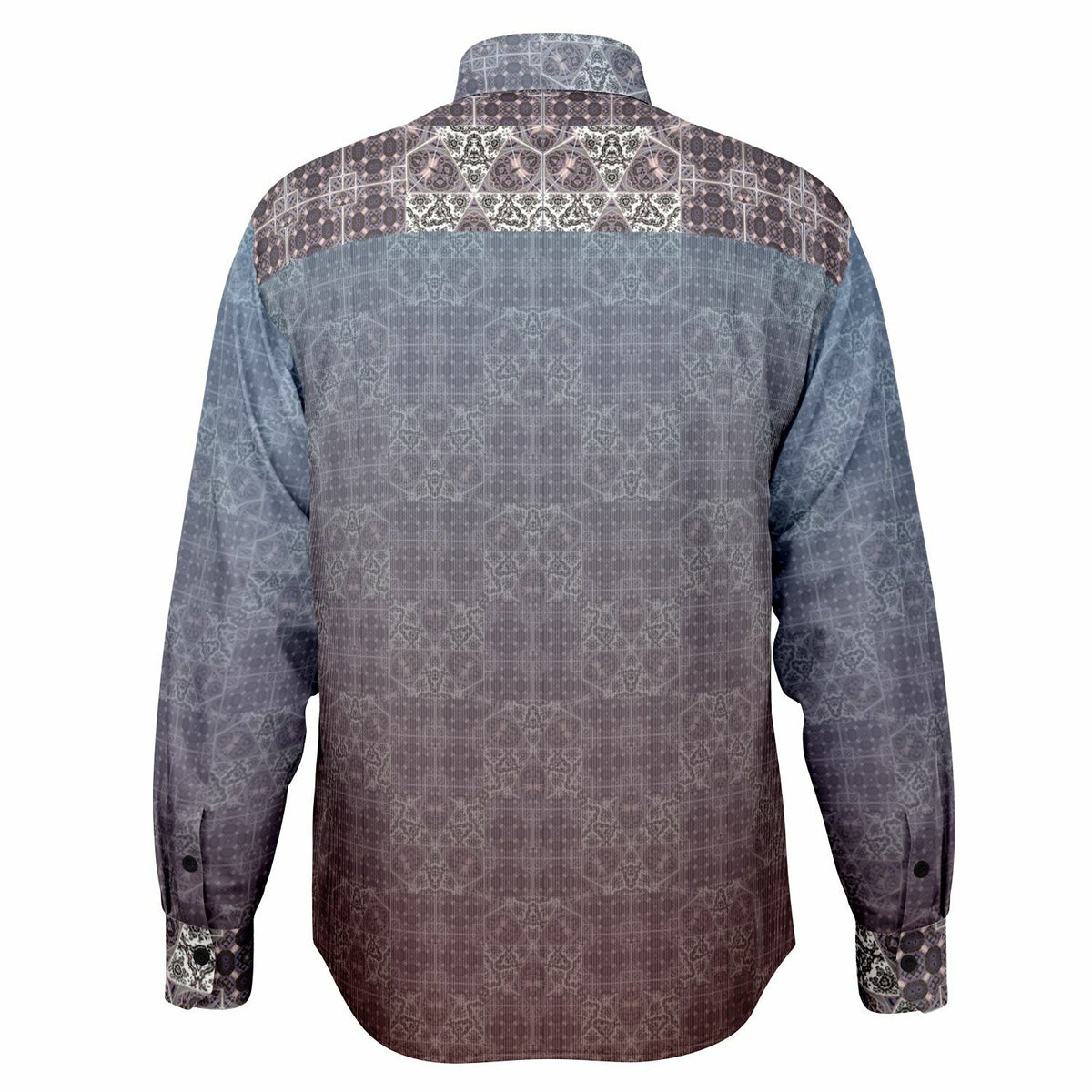 Ombre Long Sleeve Button-Down Shirt - Printed, Unisex