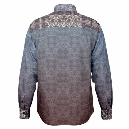 Ombre Long Sleeve Button-Down Shirt - Printed, Unisex
