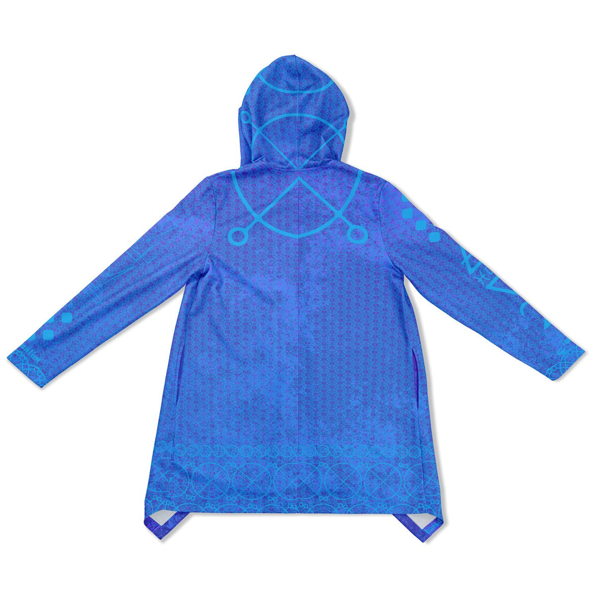 Jupiter Thursday Athletic Hooded Cloak - flat lay back, complete all-over print artwork