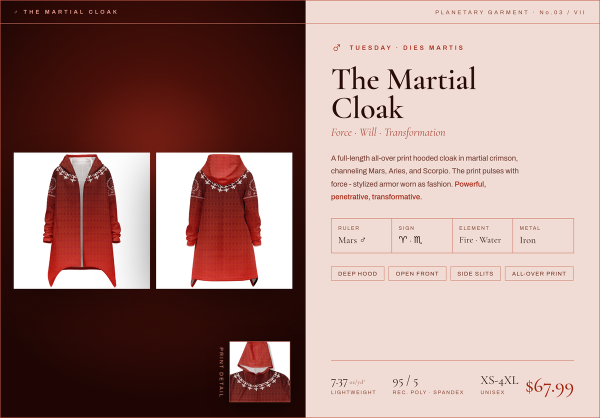The Martial Cloak - Mars Tuesday planetary cloak overview